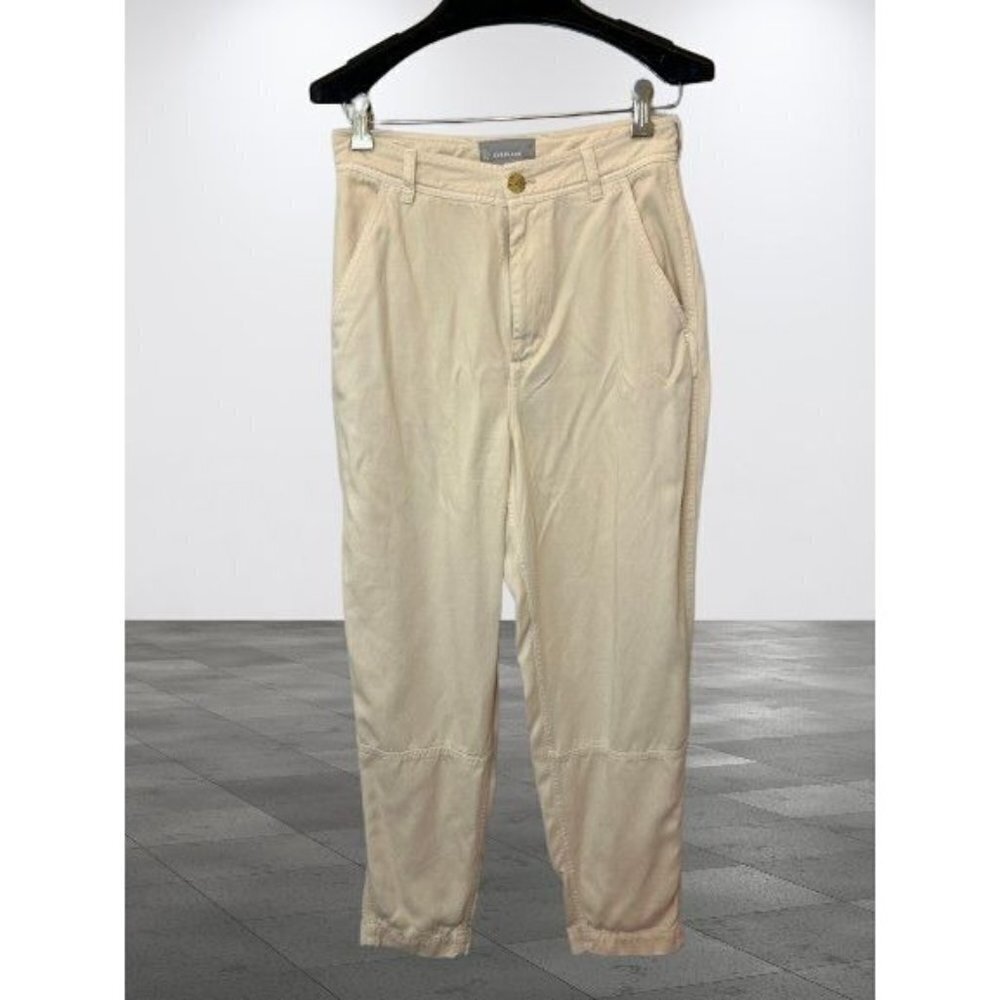 FRAME High-Rise Casual Pants Cream Color 4 Pockets Size 2